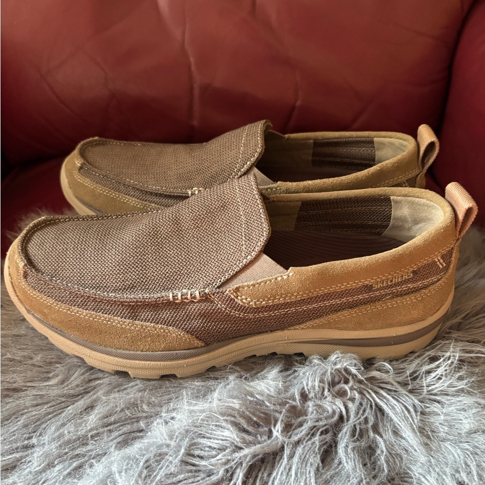 Skechers Men's Tan and Brown Slip-On Loafers New No Box